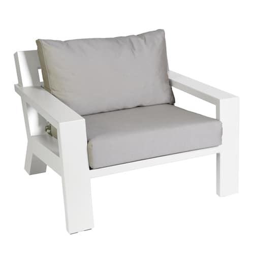 Borek viking lounge chair aluminium - white-0