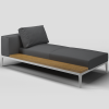 Grid left chaise white van Gloster: Exclusieve buitenmeubelen