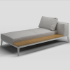 Grid right chaise white van Gloster: Exclusieve buitenmeubelen