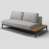 Grid right end table unit meteor van Gloster: Exclusieve buitenmeubelen
