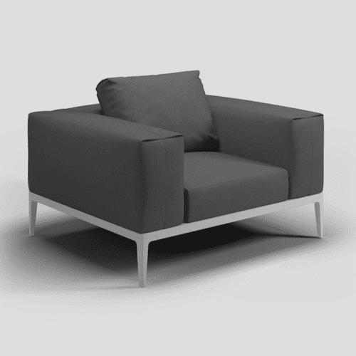 grid lounge chair white van Gloster: Exclusieve buitenmeubelen