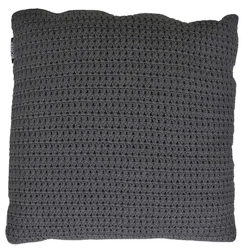 crochette kussen 50 x 50 cm double weaving - anthracite-0