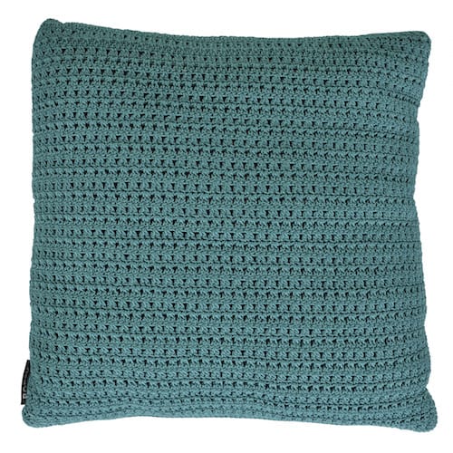 crochette kussen 50 x 50 cm double weaving - blue slate-0