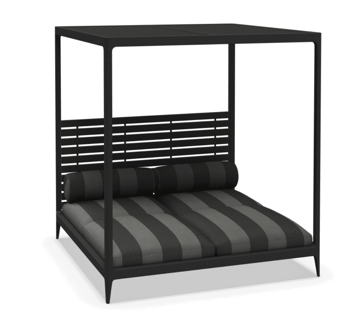 Gloster Grid Cabana daybed with alu back and roof