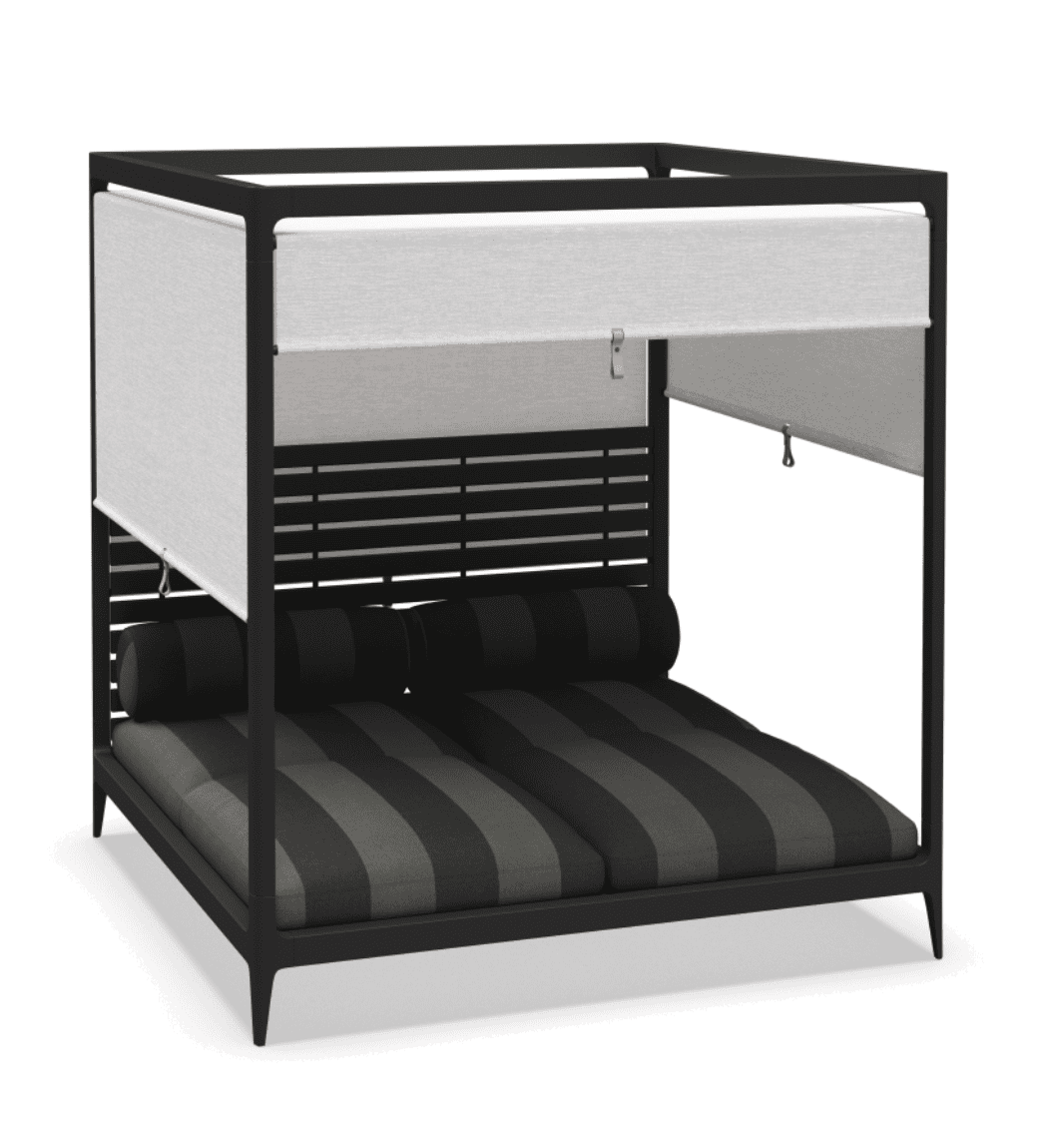 Gloster Grid Cabana daybed with alu back and screens